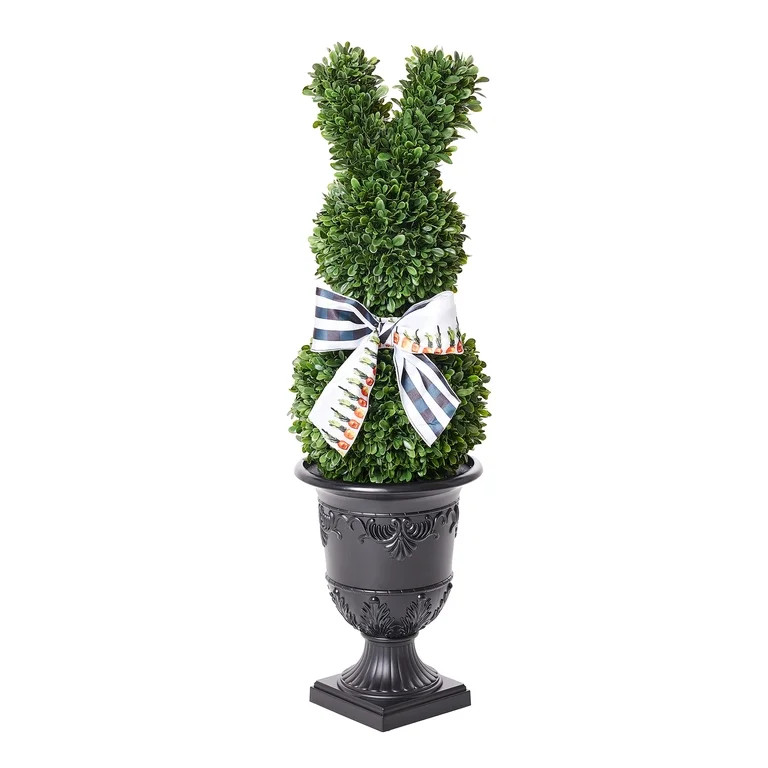 DR.Planzen 40-inch Easter Bunny Artificial Topiary in Decorative Urn Planter with Bow, UV-Resista... | Walmart (US)