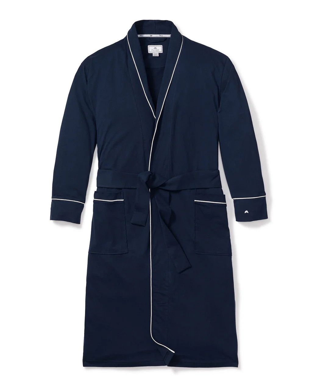 Men's Pima Robe in Navy | Petite Plume