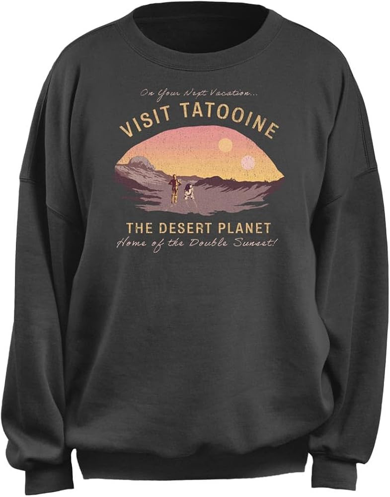STAR WARS Junior's Tatooine Vacation Oversized Fleece, Charcoal, X-Large | Amazon (US)