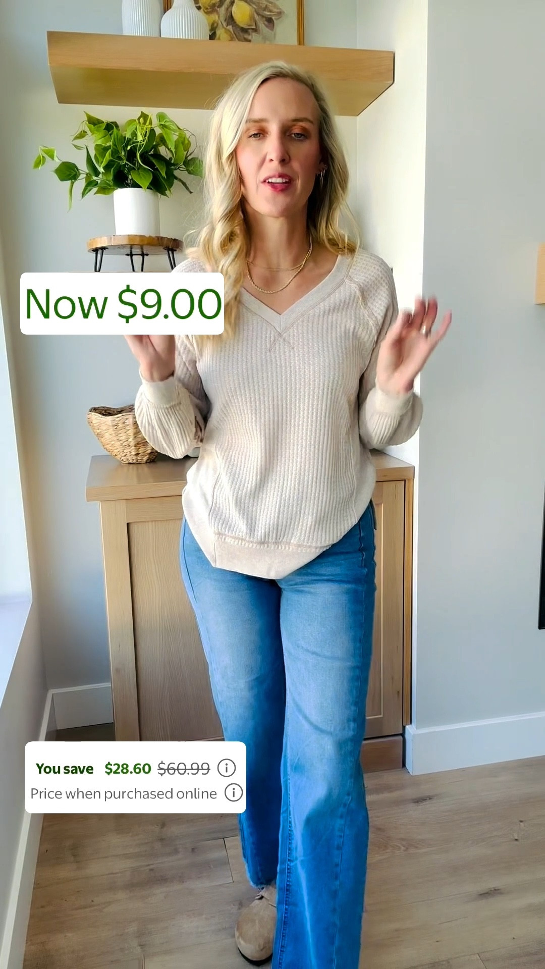 Walmart outfit on major sale 🤍 such good everyday staples at amazing prices right now.

✨ Cozy waffle-knit long-sleeve top now just $9 — soft, lightweight, and perfect for layering
✨ Easy everyday jeans on sale — such a great straight-leg fit
✨ Finished with comfy slip-on shoes for an effortless mom-on-the-go outfit

These are limited-time Walmart deals and sizes are already going quickly.

#affordablefashion #budgetfashion #walmartfashion #walmartstyle #walmartdeals #walmartfinds #walmartrollbacks #lookforless #momstyle #momfashion #everydayoutfits #casualstyle #neutralstyle #budgetfriendly #affordablestyle #walmarthaul #ltkunder25 #ltkfinds #ltkfashion

#LTKSeasonal #LTKFindsUnder50 #LTKSaleAlert