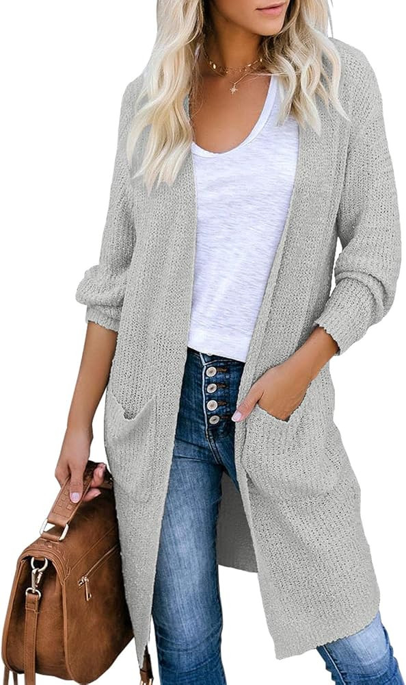 luvamia Women Colorblock Striped Long Cardigans Casual Lightweight Sweater Cardigan Outwear | Amazon (US)