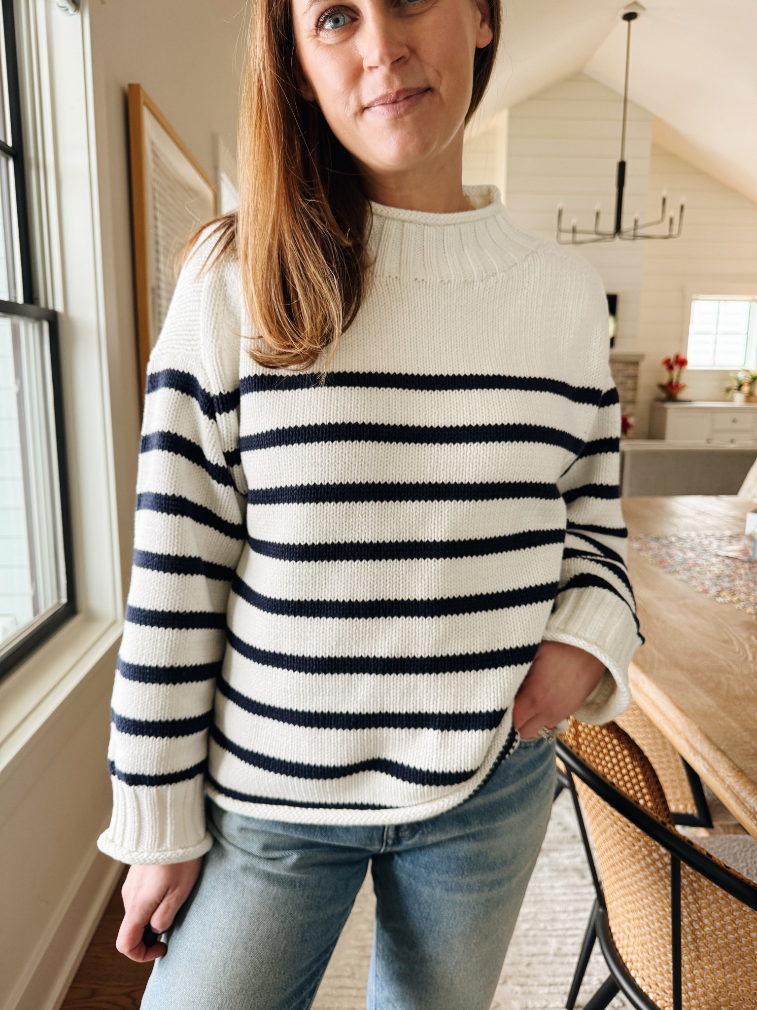 Sweater runs big, size XS
Jeans size 25, petite for length 

#LTKootd #LTKgrwm #LTKdayinmylife