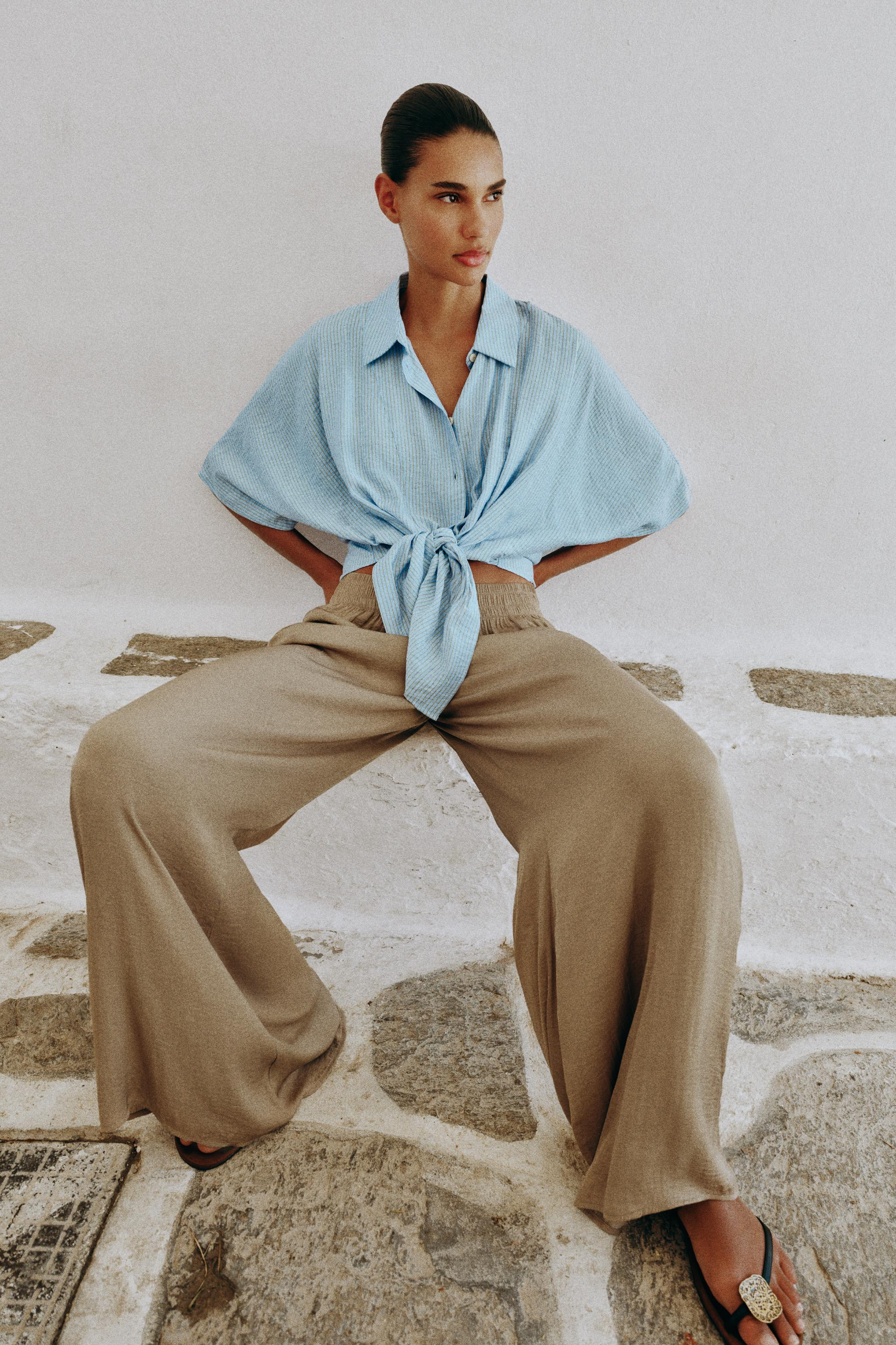 KNOTTED STRIPED SHIRT | Zara US