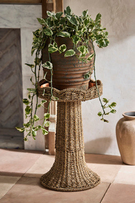 Scalloped Wicker Plant Stand | Terrain