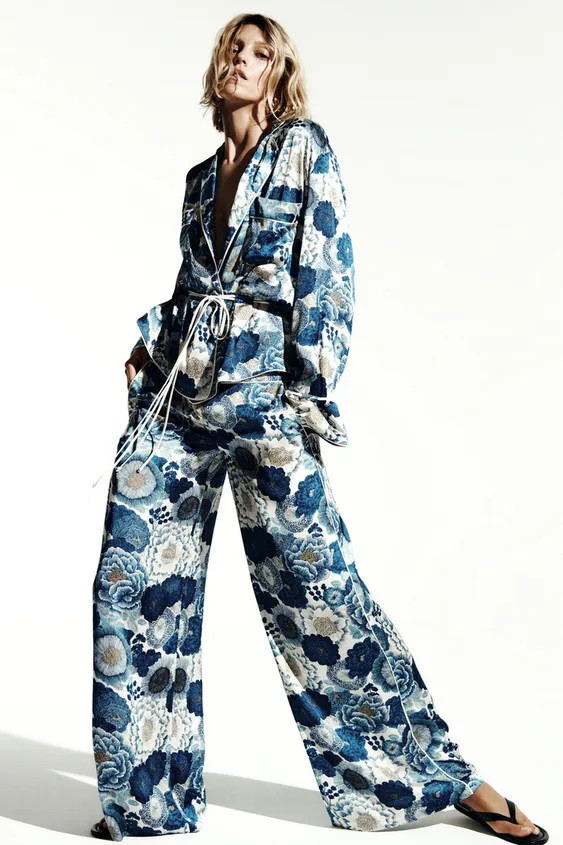 ZW COLLECTION FLORAL PANTS | Zara US