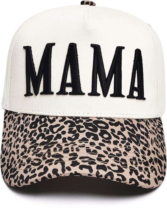 Women’s Mama Trucker Hat Trendy, Embroidered Adjustable Mom Baseball Cap, Two-Tone Ponytail Hat... | Amazon (US)