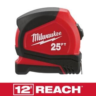 Milwaukee 25 ft. Compact Tape Measure 48-22-6625 | The Home Depot