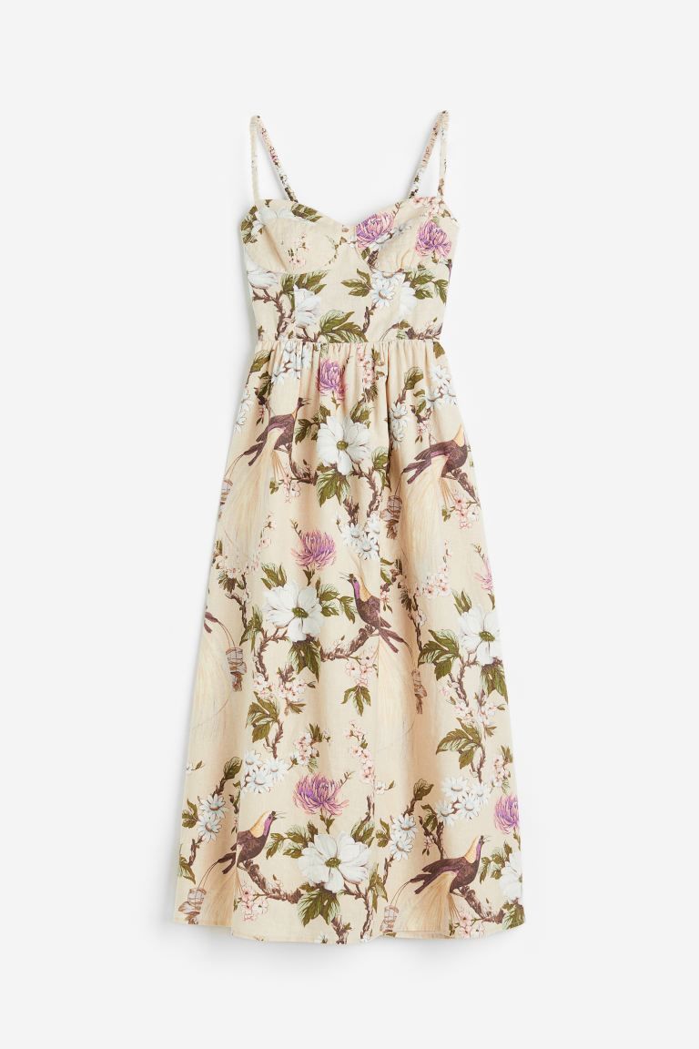 Linen-blend Bow-detail Dress | H&M (US)