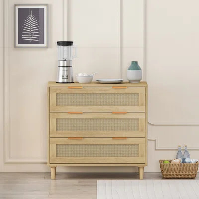 31.50"3-Drawers Rattan Storage Cabine | Wayfair North America