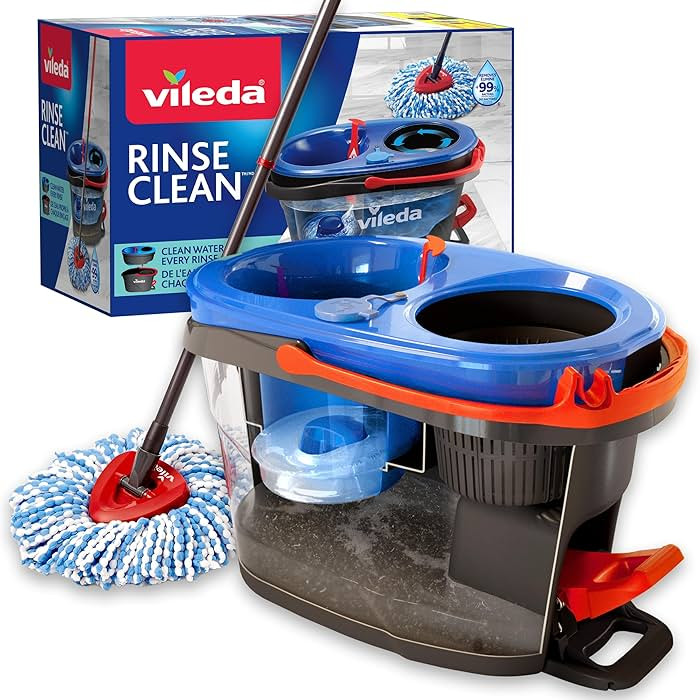 Vileda RinseClean Spin Mop System, Separates clean and dirty water, Effortless wringing, Microfib... | Amazon (UK)