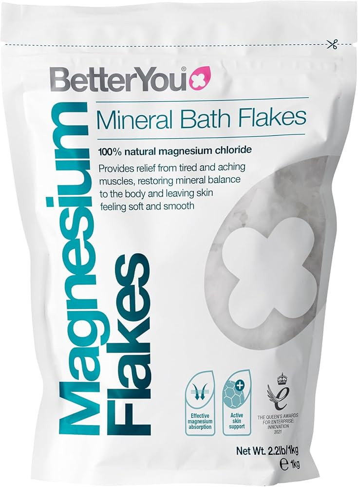 BetterYou Magnesium Mineral Bath Flakes - Mineral Bath Salts with Magnesium Chloride - Foot Bath ... | Amazon (US)