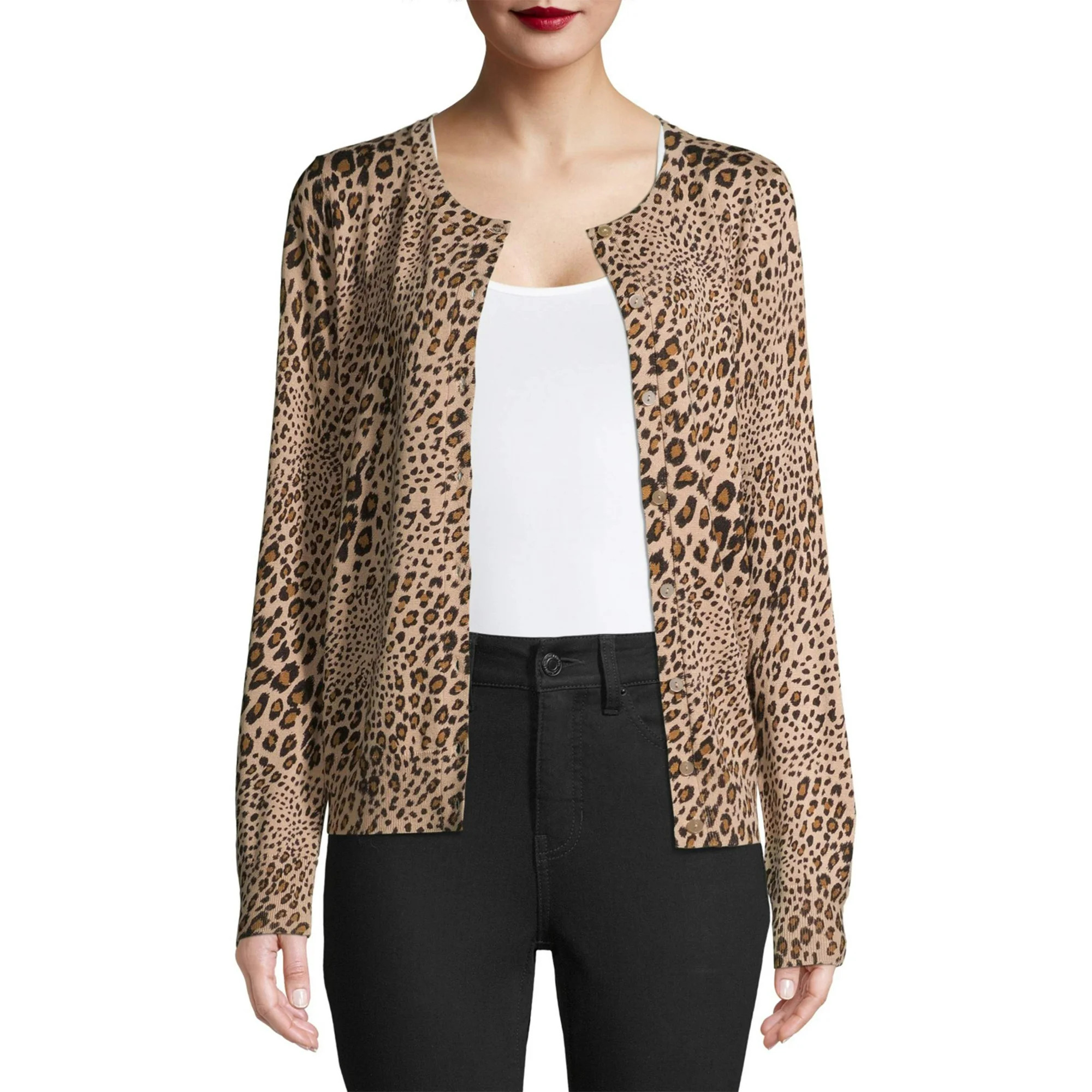 Time and Tru Women's Everyday Crew Neck Cardigan | Walmart (US)