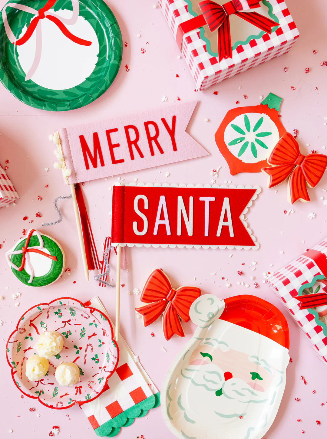 Santa and Merry Felt Pennant Set | My Mind's Eye