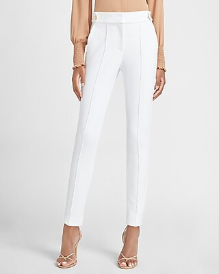 High Waisted Soft & Sleek Button Tab Skinny Pant | Express