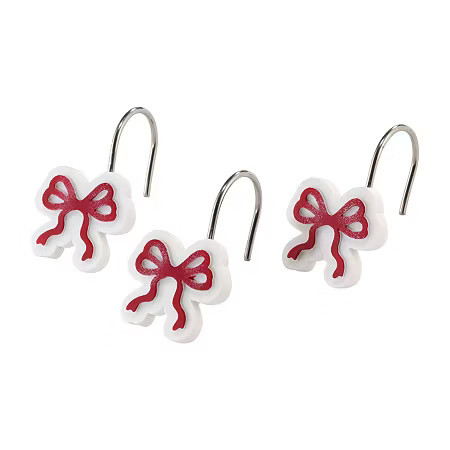 Avanti Christmas Bows Shower Curtain Hooks, One Size, Red | JCPenney