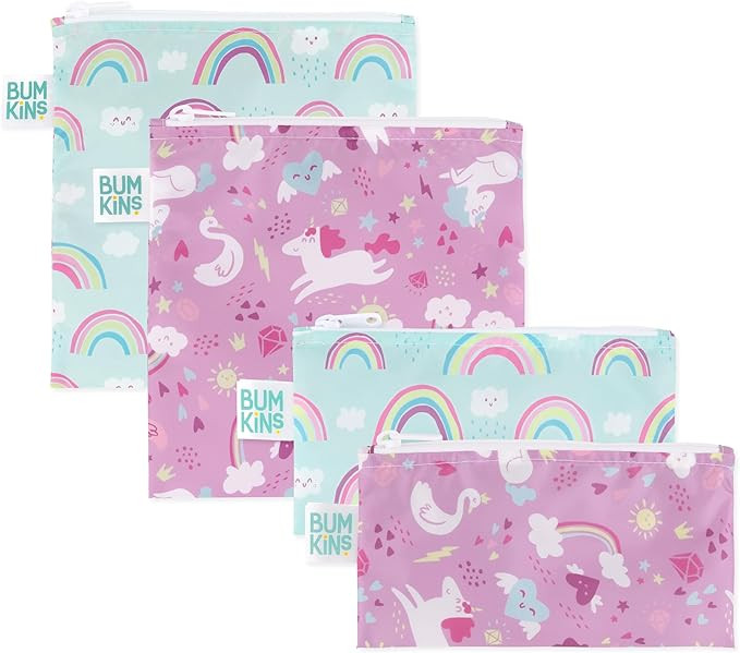 Bumkins Reusable Sandwich and Snack Bags, for Kids School Lunch and for Adults Portion, Washable ... | Amazon (US)