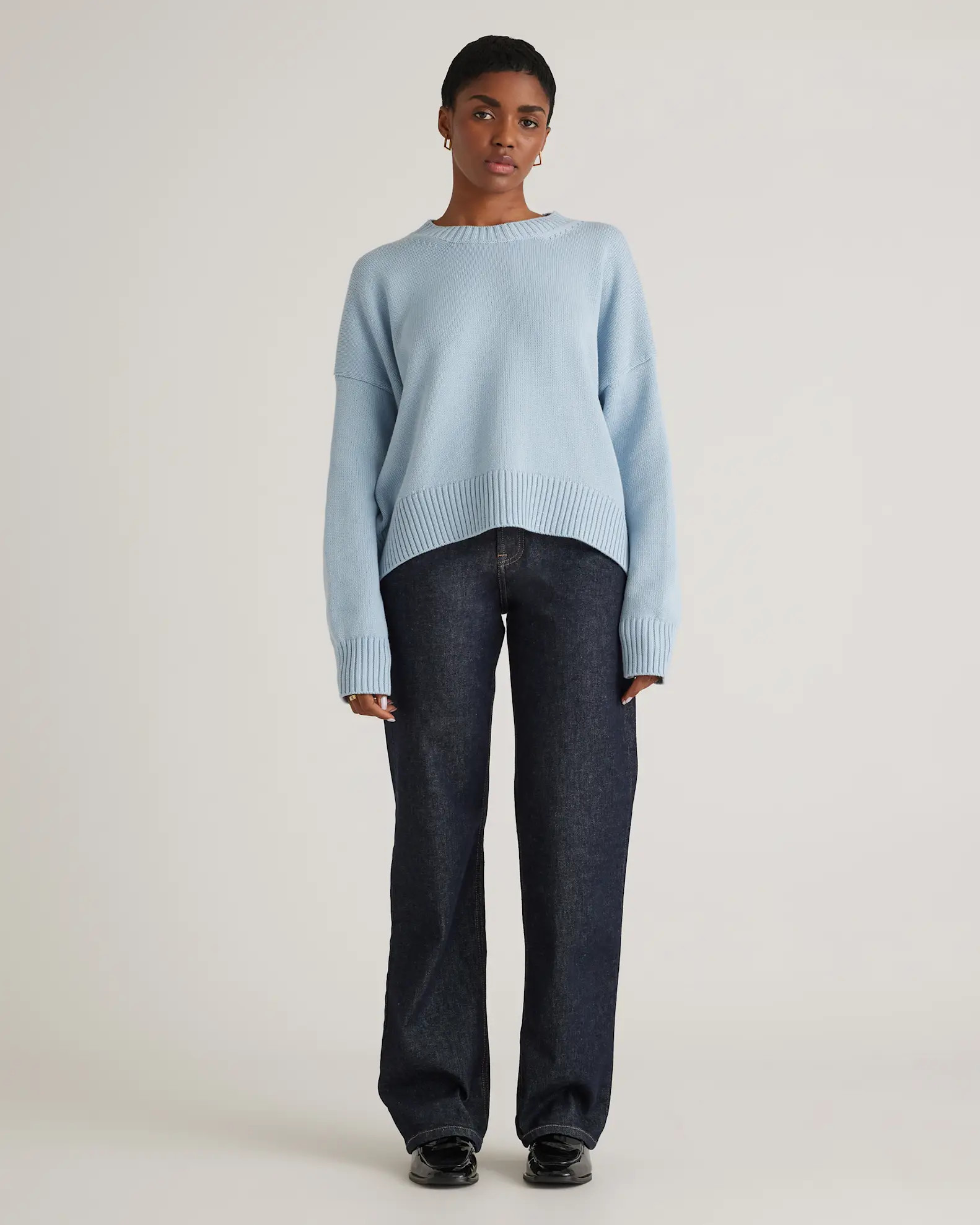 100% Organic Cotton Boyfriend Crew Sweater | Quince