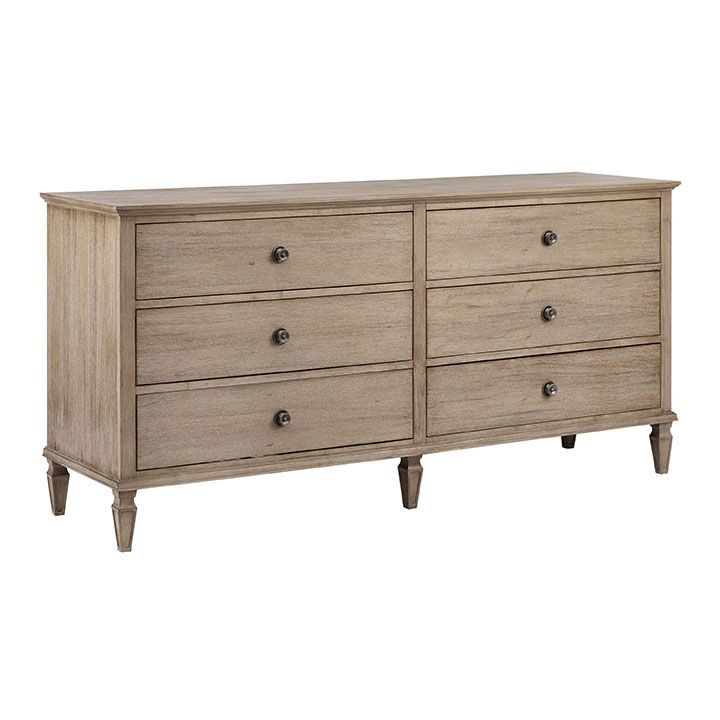 Douro Distressed Natural Wood 6 Drawer Dresser - World Market | World Market