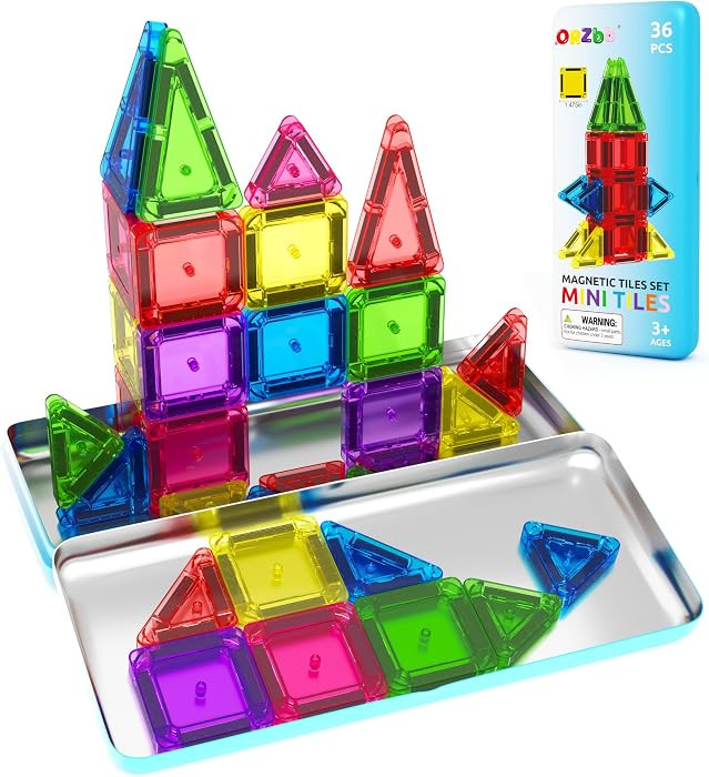 Magnetic Tiles Mini Travel Toddler Set, Magnetic Blocks Building Kids Toys & Games, Montessori Pr... | Amazon (US)