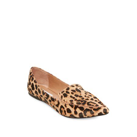 Feather Leopard Print Calf Hair Loafers | Walmart (US)