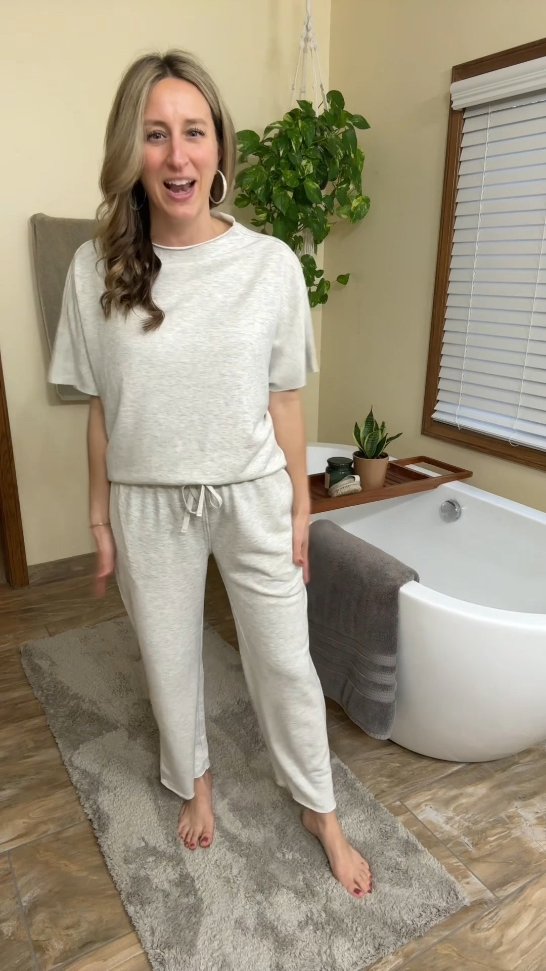 This two-piece set is giving effortless and comfy in the best way. The flowy top with dropped shoulders pairs perfectly with the high-waisted elastic pants for an easy, put-together look. Wear it as a matching set or mix and match with jeans, leggings, or other basics. Perfect for errands, travel, lounging, or casual days when you still want to look cute. #traveloutfit  #everydaywear #comfyoutfit 

#LTKFindsUnder50 #LTKTravel