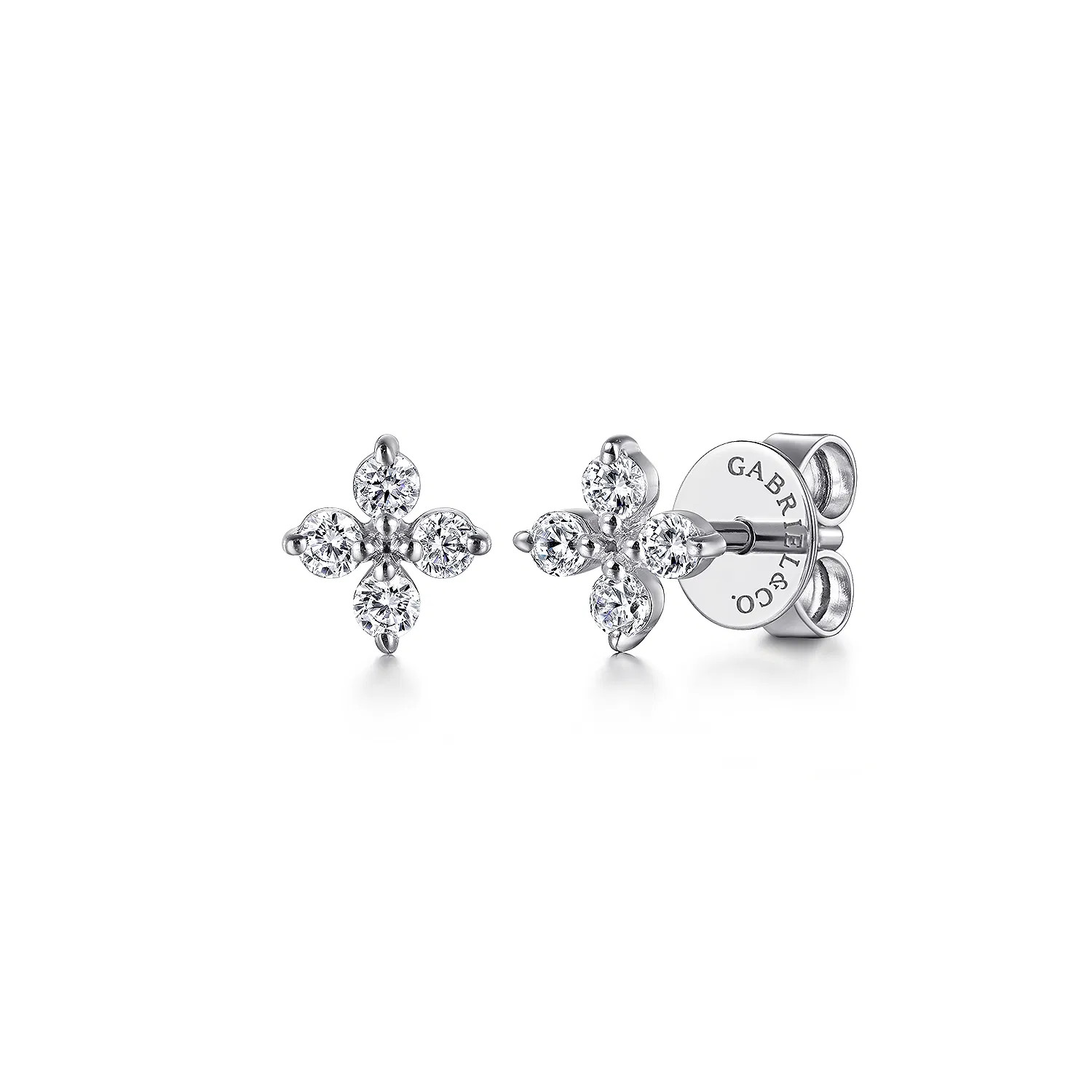 14K White Gold Diamond Stud Earrings | Gabriel & Co. Fine Jewelry And Bridal