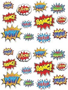 Beistle Hero Action Sign Cut Outs 24 Piece Comic Decorations Birthday Party Supplies 6” – 12.... | Amazon (US)