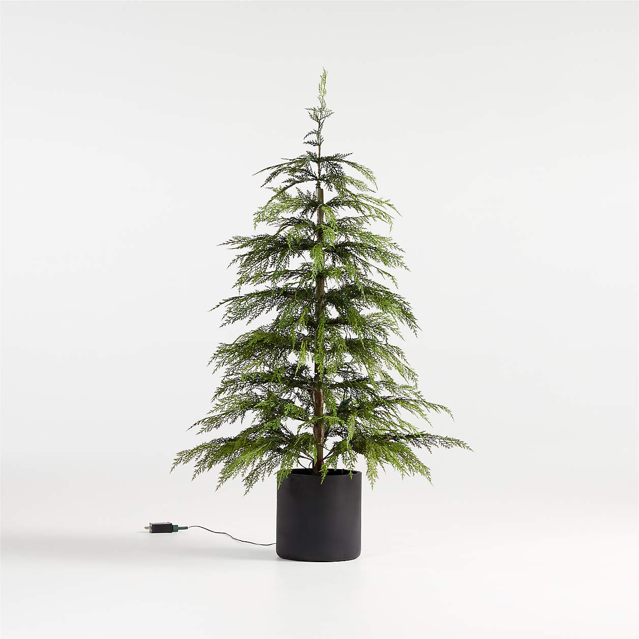 Faux Hemlock Pre-Lit LED Christmas Trees with White Lights | Crate and Barrel | Crate & Barrel