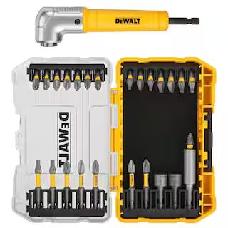 DEWALT Maxfit 1/4 in. Steel Screwdriving Bit Set with Right Angle Adapter (25-Piece) DWAMF25RASET... | The Home Depot