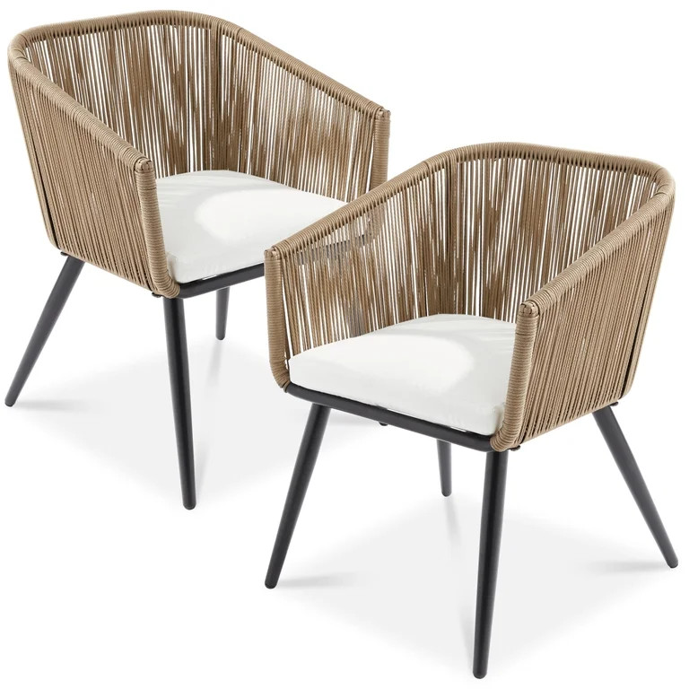 Best Choice Products Set of 2 Outdoor Patio Dining Chairs Woven Wicker Seating 250lb Capacity - N... | Walmart (US)