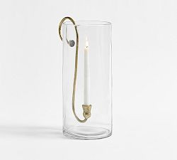 Arlo Brass Hurricane Candle Holder | Pottery Barn (US)