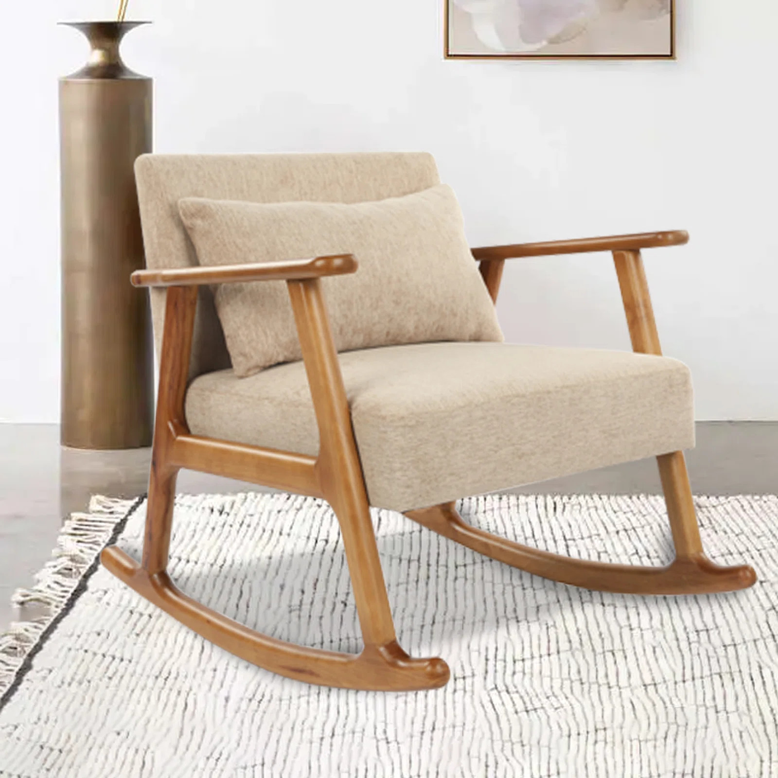 George Oliver Addyson 28.15 Wide Modern Soft Arm Rocking Chair with Wooden Frame | Wayfair | Wayfair North America