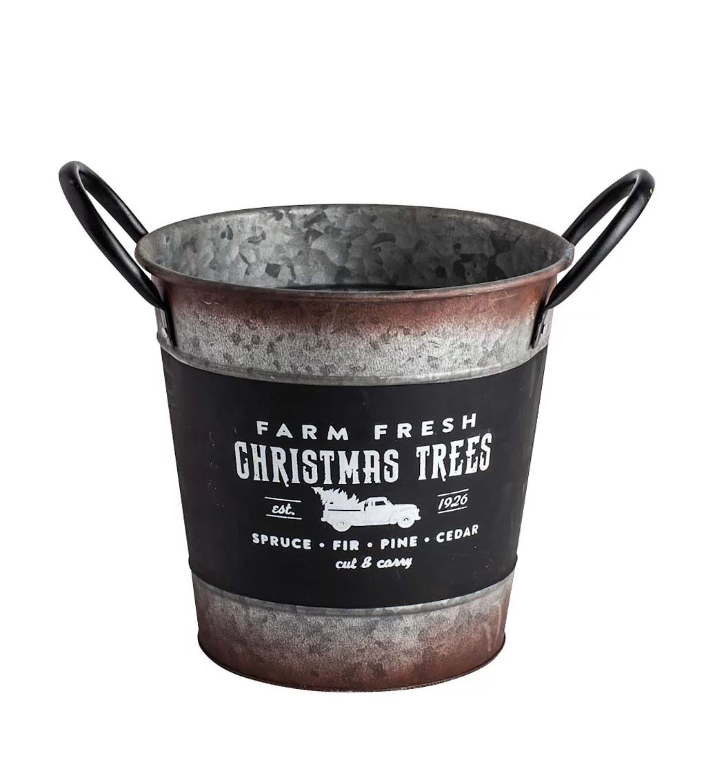 Small Holiday Galvanized Bucket with Chalkboard Design | Walmart (US)