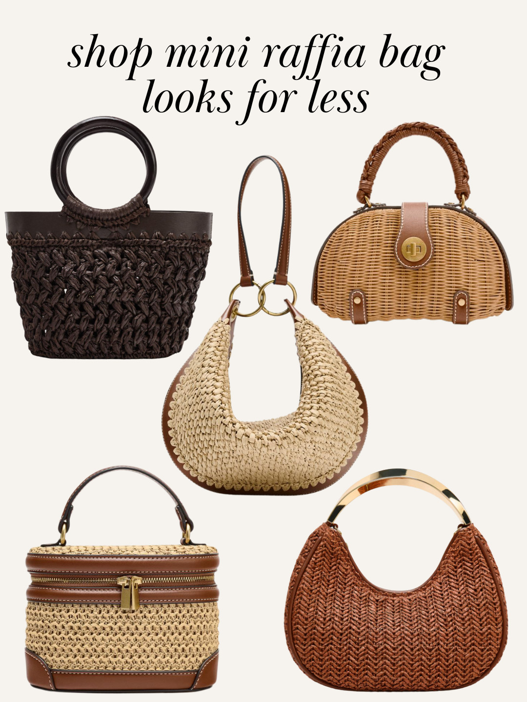Mini raffia bags trend! Spring bag, summer bag, vacation bag, designer inspired 

 