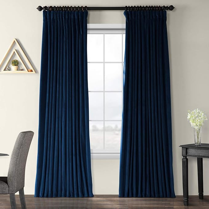 HPD Half Price Drapes VPCH-VET1215-108 Signature Extra Wide Velvet Blackout Curtain (1 Panel), 10... | Amazon (US)