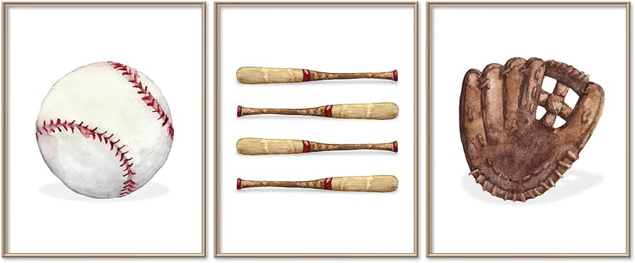 Generic AnyDesign Baseball Wall Art Prints Sports Theme Posters Baseball Paper Wall Arts for Livi... | Amazon (US)