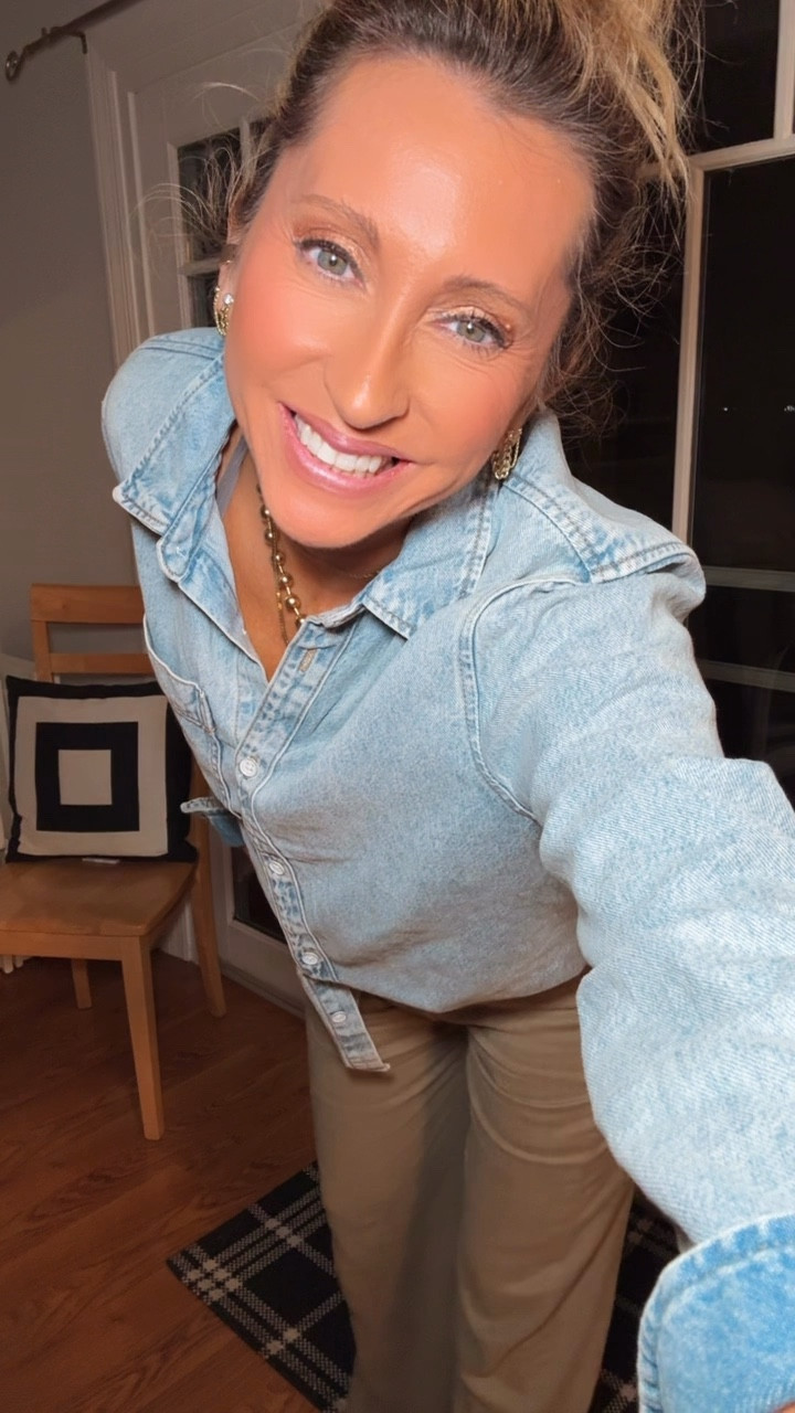 It’s always the basics… staple pieces in any wardrobe… this denim top is lux, feels expensive but it’s not… add jewelry and it completely changes the game… so excited it’s almost Friday, this week has been a lot...

Work outfits, winter outfits women 

#LTKootd #LTKgrwm