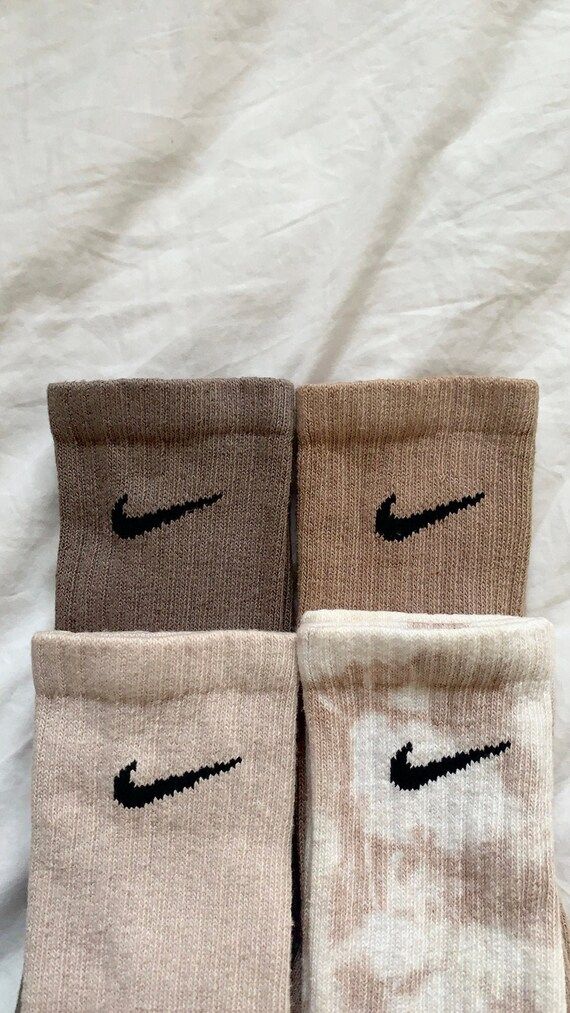 Neutral/Nude and Khaki Tie Dyed Nike Socks crew and ankle | Etsy | Etsy (US)