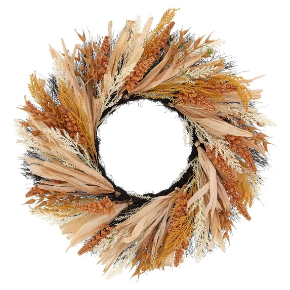 Harvest Botanicals Wreath, Natural and Gold, 24", Fall by Way To Celebrate | Walmart (US)