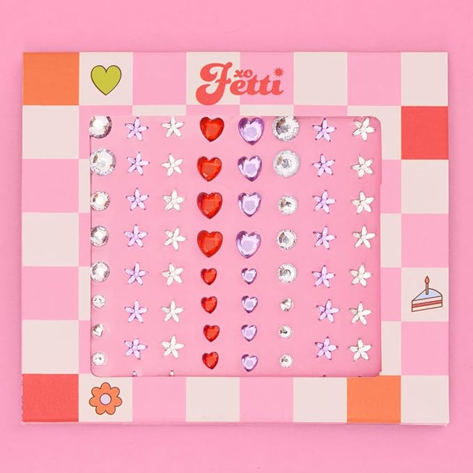 xo, Fetti Purple + Red Heart and Star Eye Face Gems - 1 Set | Bachelorette Face Gems, Sour Rhines... | Amazon (US)