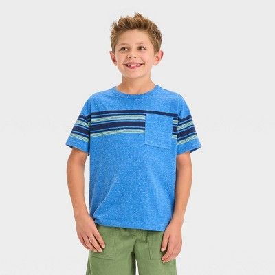 Boys' Short Sleeve Horizontal Chest Striped T-Shirt - Cat & Jack™ | Target