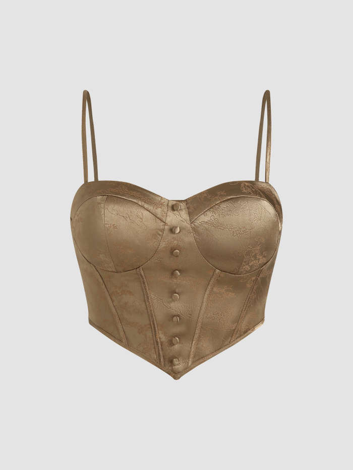 Floral Jacquard Corset Top | Cider