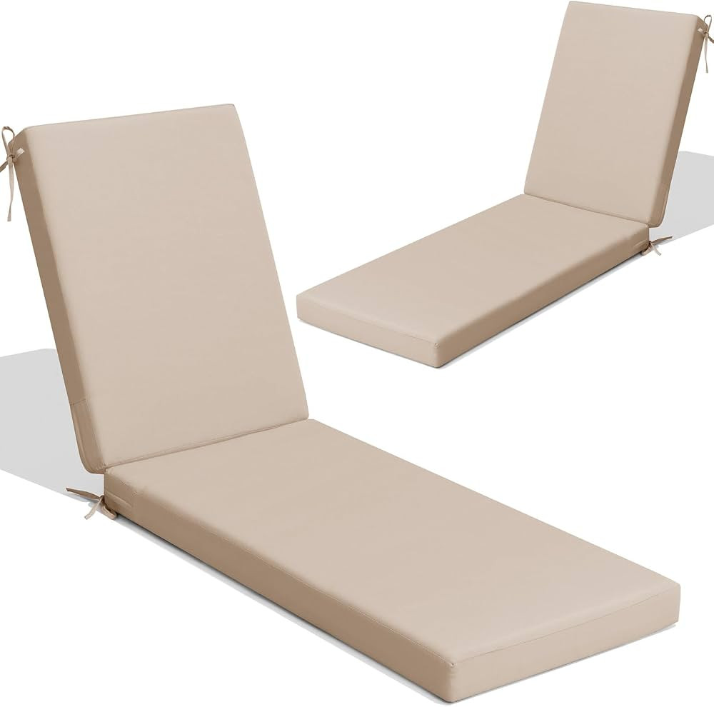 Crestlive Products Chaise Lounge Cushion Set of 2, Outdoor Cushion for Patio Furniture, Outside C... | Amazon (US)