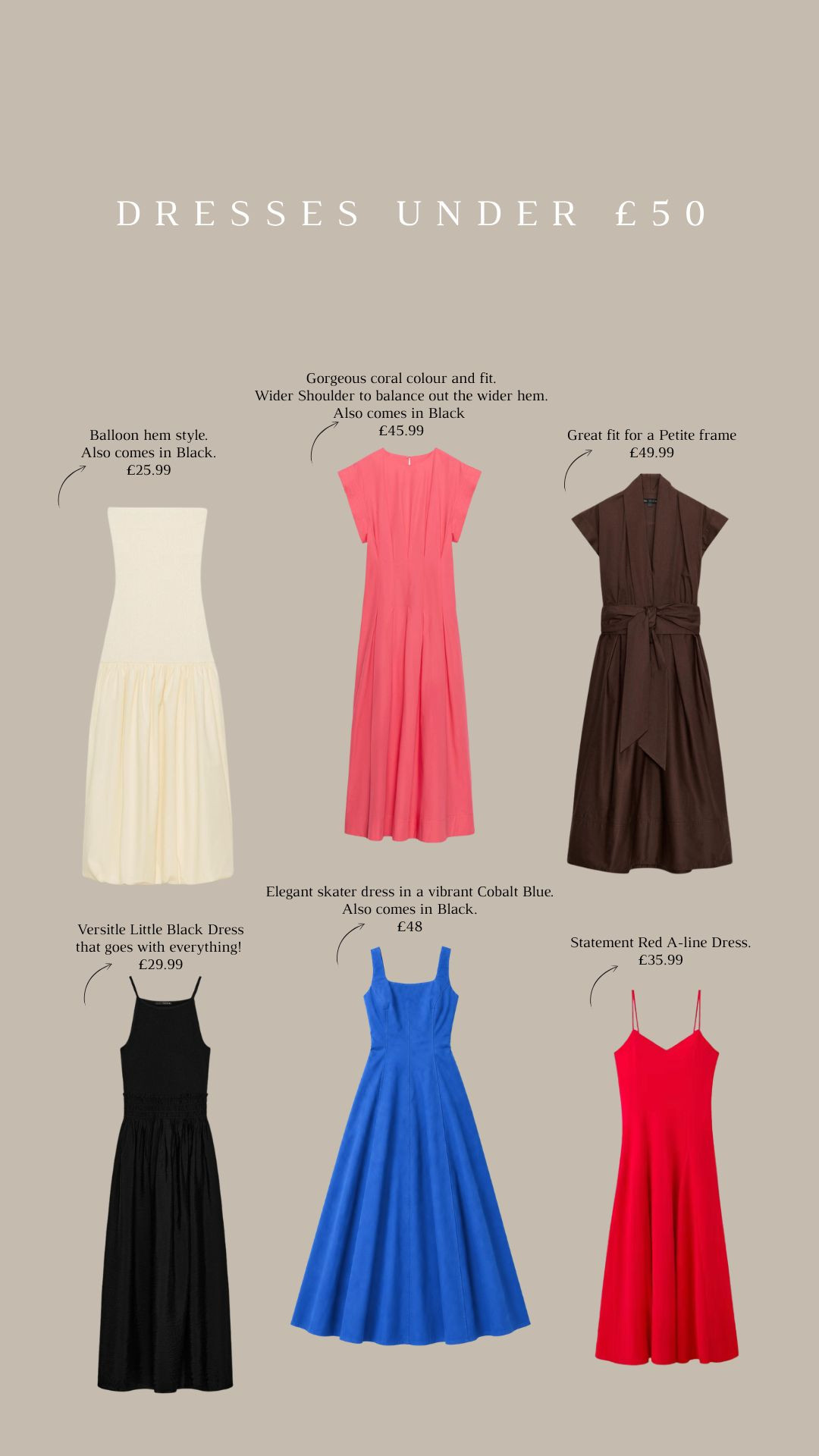 Summer Dresses Under £50! 

Affordable Summer Dresses, Holiday Dresses, Black Dress, Blue Skater Dress, Coral Dress, Brown Wrap Dress, Cream Bubble Hem Dress, Red A-Line Dress, Occasionwear, Evening Dress, Day to Night Dress 

 #LTKuk #LTKsummer #LTKdresses