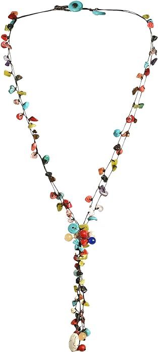 AeraVida Elegant Handcrafted Colorful Cluster of Stones Multistrand Drop Statement Necklace, 25 i... | Amazon (US)