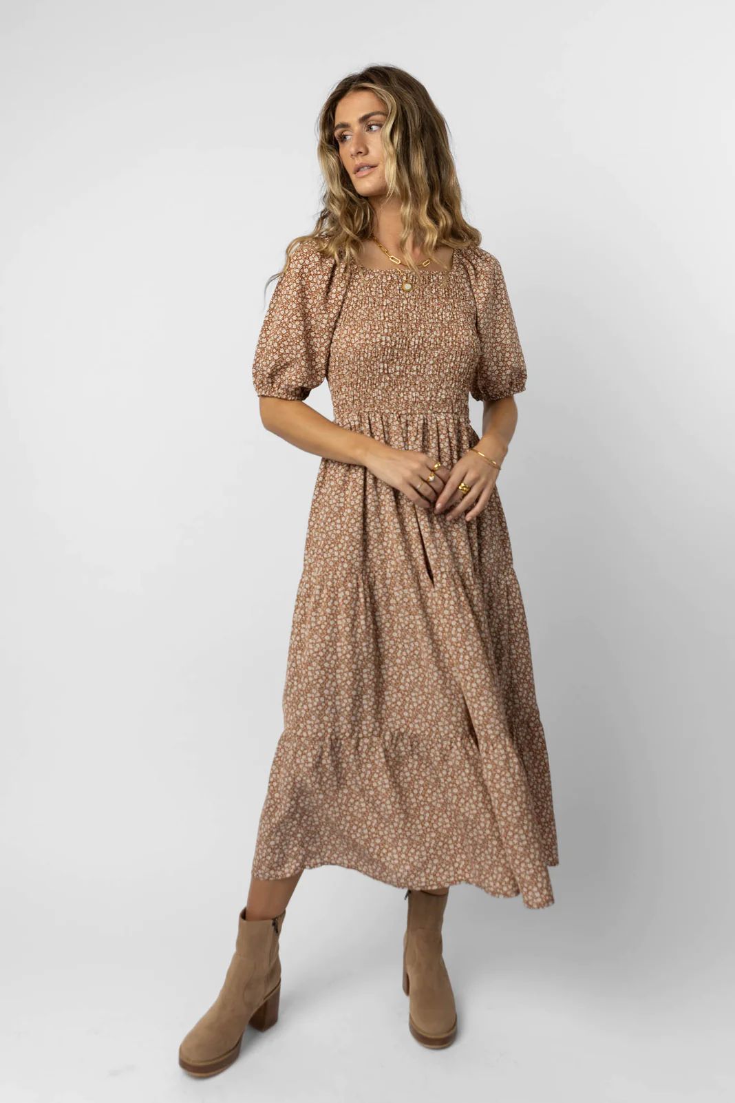 Pippa Maxi Dress in Rust - böhme | Bohme