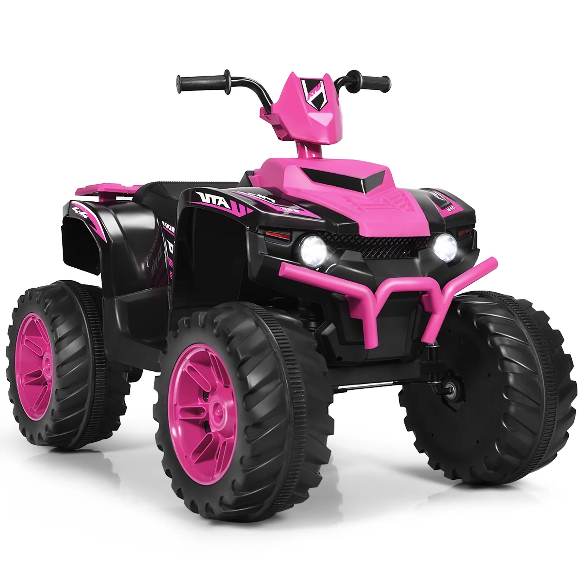 Costway 12V Kids 4-Wheeler ATV Quad Ride On Car w/ LED Lights Music  USB Pink | Walmart (US)