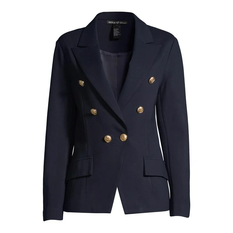 Attitude Unknown Women's Metallic Button Blazer - Walmart.com | Walmart (US)