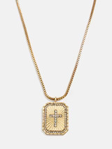 Grace Cross Pendant Necklace - Gold/Pavé | BaubleBar (US)