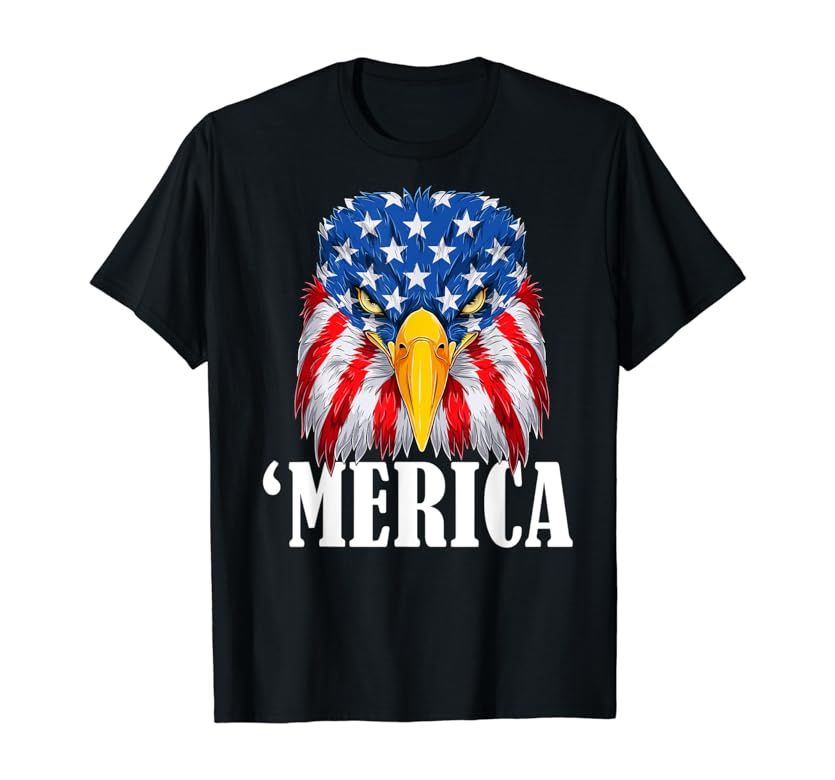 4th July Eagle 'Merica America Independence Day Patriot USA T-Shirt | Amazon (US)
